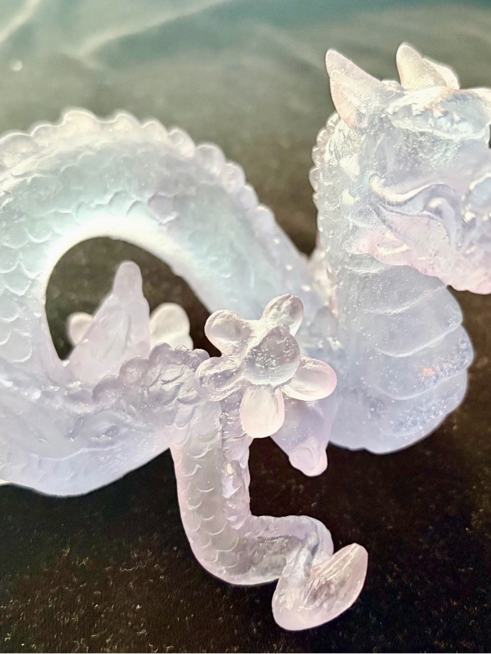 Rare/limited signed Daum France Amethyst Crystal Dragon Sculpture Pate de Verre - Picture 3 of 11